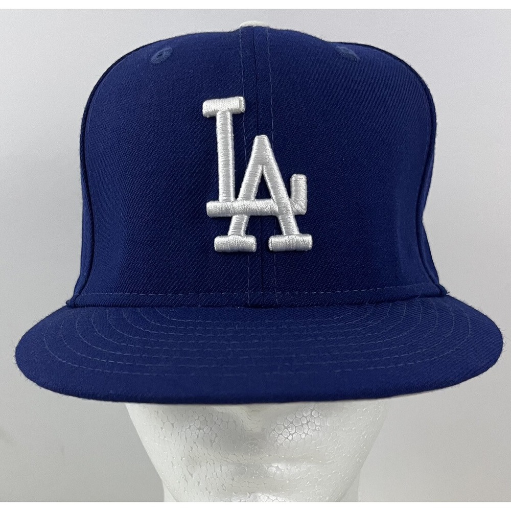 New Era 59Fifty LA Dodgers Fitted Size 7 Cap Hat Royal Blue 100% Wool